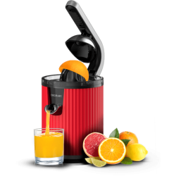 storcator de citrice cecotec xqueeze retrojuice 600, 600w, filtru din inox, anti picurare, 2 conuri de plastic, rosu