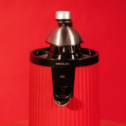 storcator de citrice cecotec xqueeze retrojuice 600, 600w, filtru din inox, anti picurare, 2 conuri de plastic, rosu