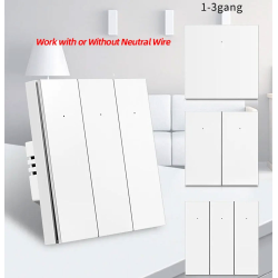 intrerupator smart rovo 1081wl, 1 canal, wifi si bluetooth, tuya, life smart, alexa si google assistant, fara nul