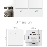 intrerupator smart rovo 1081wl, 1 canal, wifi si bluetooth, tuya, life smart, alexa si google assistant, fara nul