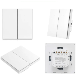 intrerupator smart rovo 1081wl, 1 canal, wifi si bluetooth, tuya, life smart, alexa si google assistant, fara nul