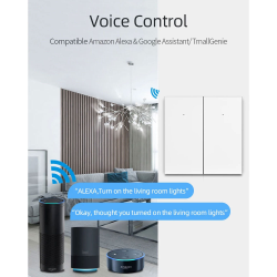 intrerupator smart rovo 1081wl, 1 canal, wifi si bluetooth, tuya, life smart, alexa si google assistant, fara nul