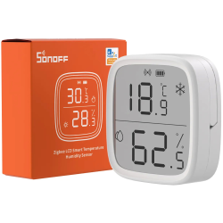 senzor de temperatura si umiditate sonoff snzb-02d zigbee 3.0 cu afisaj lcd