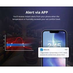 senzor de temperatura si umiditate sonoff snzb-02d zigbee 3.0 cu afisaj lcd
