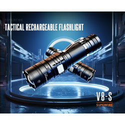 lanterna led superfire v8-s, 2000lm, 300m, 5200mah, zoom, incarcare usb-c, 36w