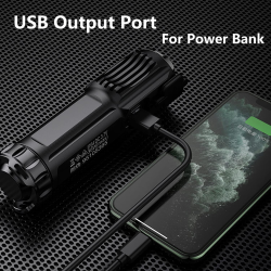 lanterna led superfire f15, 2000lm, 300m, 3700mah, incarcare usb-c, 36w