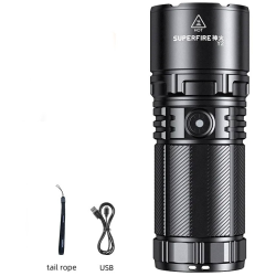 lanterna led superfire y2, zoom, 1400lm, 1000m, incarcare usb-c, lumina fata, spate, 20w