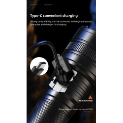 lanterna led superfire y26, 1200lm, 800m, 3700mah, incarcare usb-c, 15w