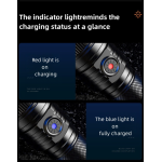 lanterna led superfire y26, 1200lm, 800m, 3700mah, incarcare usb-c, 15w