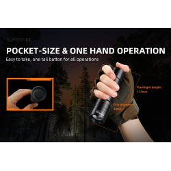 lanterna led superfire s3-a, 146lm, 214m, 800mah, 3w