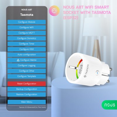 priza inteligenta wifi nous a8t, 10a - tasmota, esp32