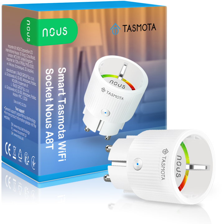 set 2 prize inteligente wifi nous a8t, 10a - tasmota, esp32