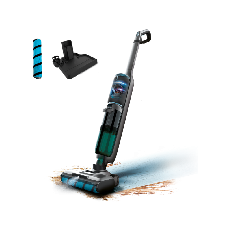 aspirator vertical cu functie mop cecotec freego washvacuum spray, 250w, autonomie 30minute, 2 rezervoare, baza cu autocuratare