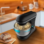 mixer cu bol din inox cecotec cecomixer merengue, 1200w, bol 5l inox, 6 viteze, 5 functii, accesorii incluse, negru