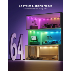 banda cu spoturi led govee rgbic string downlights, h608a, 5m, wi-fi, sincronizare muzica