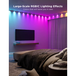 banda cu spoturi led govee rgbic string downlights, h608a, 5m, wi-fi, sincronizare muzica