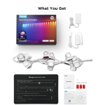 banda cu spoturi led govee rgbic string downlights, h608a, 5m, wi-fi, sincronizare muzica