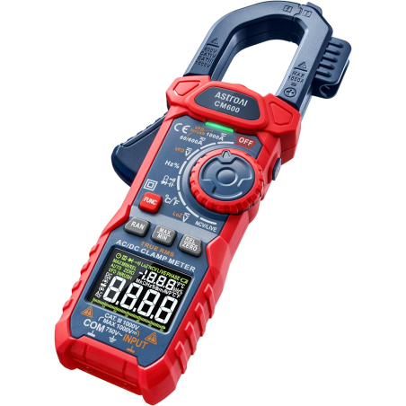 clampmetru (cleste ampermetric) multimetru digital astroai cm600, 6000 counts, 1000a trms, auto-ranging, masoara tensiunea, cure
