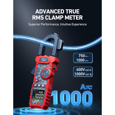 clampmetru (cleste ampermetric) multimetru digital astroai cm600, 6000 counts, 1000a trms, auto-ranging, masoara tensiunea, cure