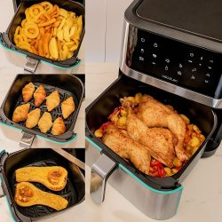 friteuza cu aer cald fara ulei cecotec cecofry supreme 8000, air fryer, 1800w, 8l, control tactil, 10 programe presetate