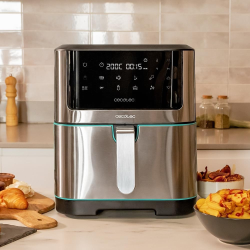 friteuza cu aer cald fara ulei cecotec cecofry supreme 8000, air fryer, 1800w, 8l, control tactil, 10 programe presetate