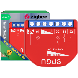 releu inteligent nous b3z, 16a, zigbee, 2 canal pm, monitorizare energie