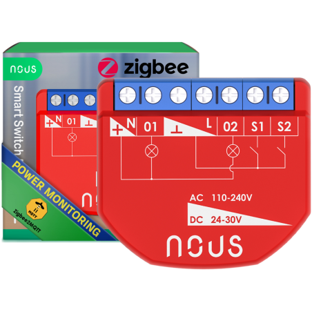 releu inteligent nous b3z, 16a, zigbee, 2 canal pm, monitorizare energie