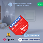 releu inteligent nous b3z, 16a, zigbee, 2 canal pm, monitorizare energie
