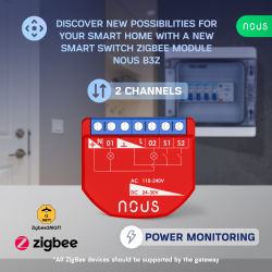 releu inteligent nous b3z, 16a, zigbee, 2 canal pm, monitorizare energie