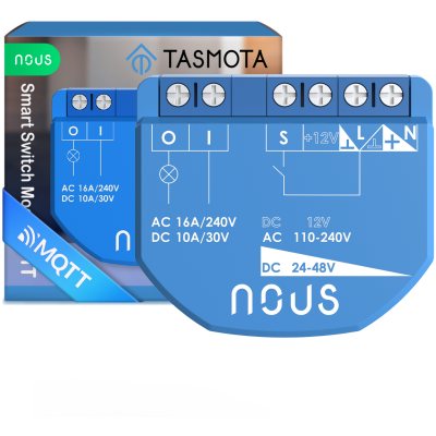 releu wireless nous b2t pm, 16a, tasmota, matter, monitorizare energie - 1 canal, esp32