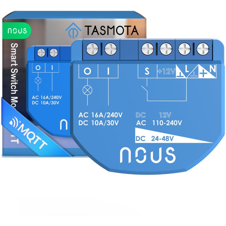 releu wireless nous b2t pm, 16a, tasmota, matter, monitorizare energie - 1 canal, esp32