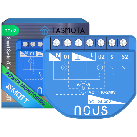 releu wireless nous b3t pm, 16a, tasmota, matter, monitorizare energie,modul cortina - 2 canal, esp32