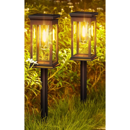 set 2 lampi solare led rovo xhl-652, lumina alb cald