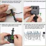 set 30 lampi solare led rovo 01-alb, ciupercute, lumina alb cald, 6.5m, 8 moduri