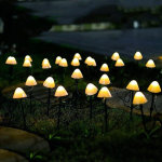 set 30 lampi solare led rovo 01-alb, ciupercute, lumina alb cald, 6.5m, 8 moduri