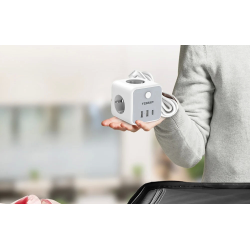 prelungitor tip cub tessan ts-301-c, 3 prize, 2 x usb a, 1 x usb-c, cablu 1.5m