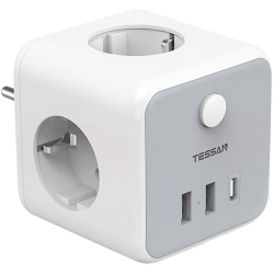 prelungitor tip cub tessan ts-301-de-c, 3 prize, 2 x usb a, 1 x usb-c