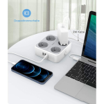 prelungitor tessan ts-302-c, 4 prize, 2 x usb-a, 1x usb-c, 3a, cablu 2m