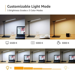 lampa de birou led lepro pr310002 control touch, 3 moduri, 9w, 750 lumeni, negru