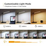 lampa de birou led lepro pr310002 control touch, 3 moduri, 9w, 750 lumeni, negru