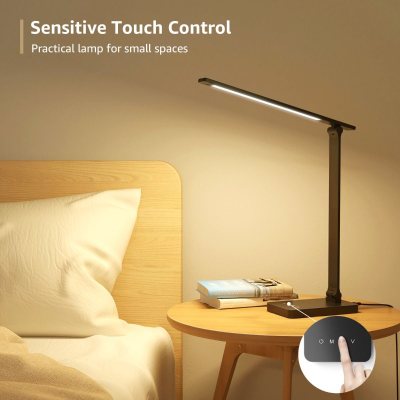 lampa de birou led lepro pr310002 control touch, 3 moduri, 9w, 750 lumeni, negru