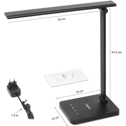lampa de birou led lepro pr310002 control touch, 3 moduri, 9w, 750 lumeni, negru