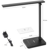 lampa de birou led lepro pr310002 control touch, 3 moduri, 9w, 750 lumeni, negru