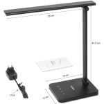 lampa de birou led lepro pr310002 control touch, 3 moduri, 9w, 750 lumeni, negru