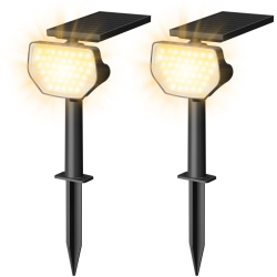 set 2 bucati lampi solare led lepro pr510005, 43 leduri, ip65 lumina alba calda, 2 moduri