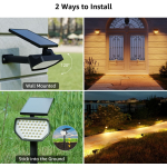 set 2 bucati lampi solare led lepro pr510005, 43 leduri, ip65 lumina alba calda, 2 moduri