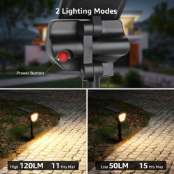 set 2 bucati lampi solare led lepro pr510005, 43 leduri, ip65 lumina alba calda, 2 moduri