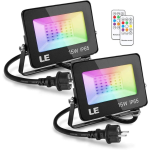 set 2 proiectoare de podea led rgb lepro, telecomanda , 15w, ip65 waterproof