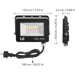 set 2 proiectoare de podea led rgb lepro, telecomanda , 15w, ip65 waterproof