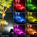 set 2 proiectoare de podea led rgb lepro, telecomanda , 50w, ip65 waterproof